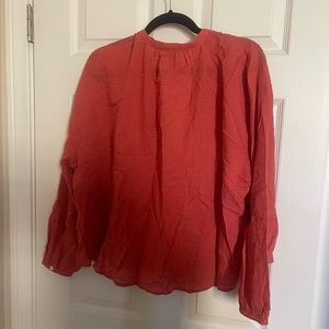 Orange Blouse Flowy Top
